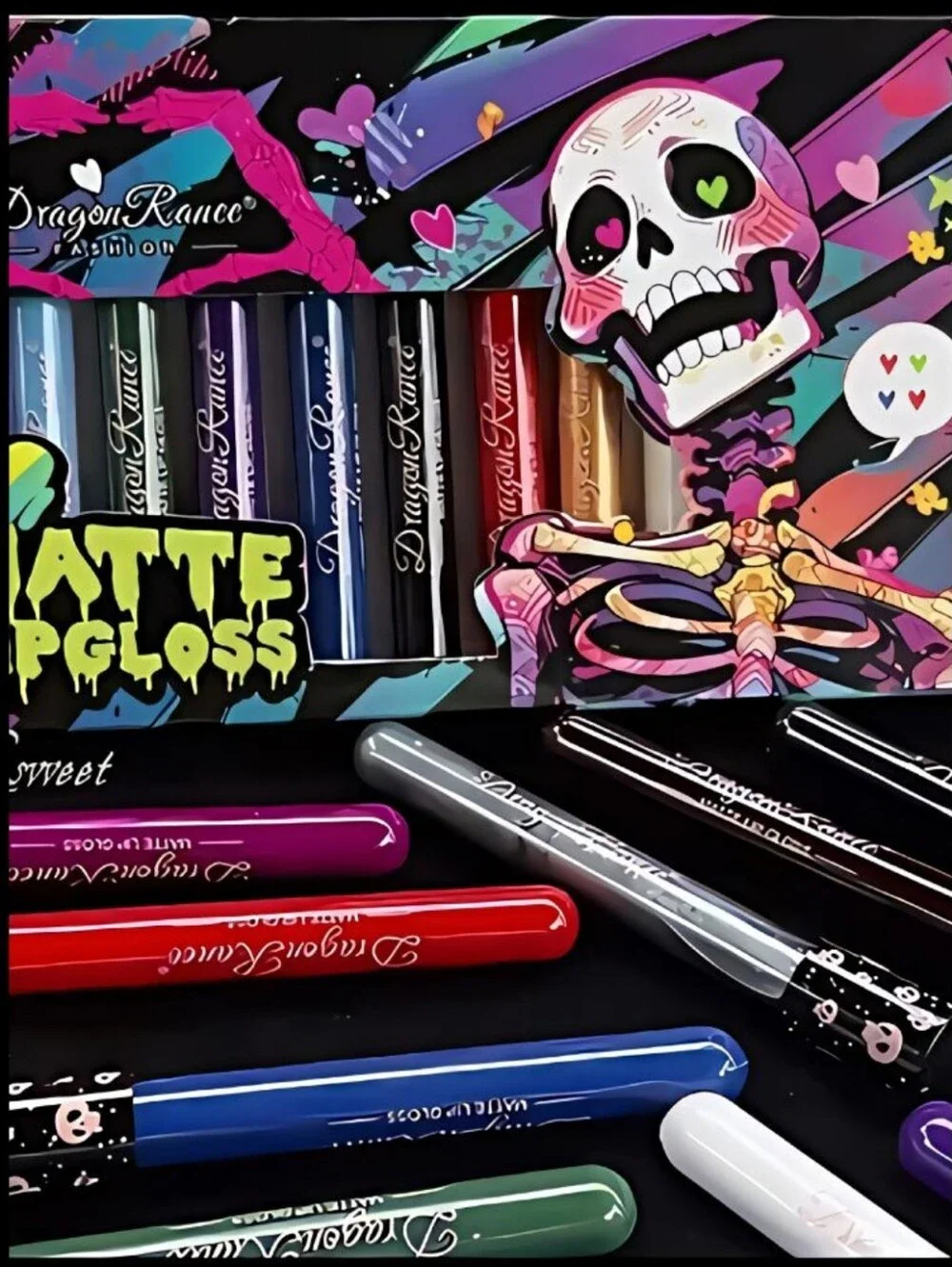 🆕️BOLD GOTHIC DARK MATTE LIPGLOSS BOXED SET OF 12 GOTH/PUNK/EMO